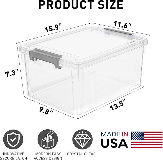 Citylife 17 QT Plastic Storage Bins - Image 2