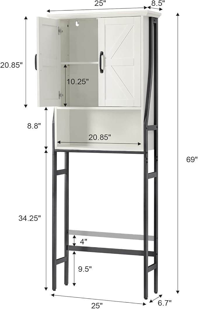 Over The Toilet Storage Cabinet, Over Toilet Bathroom Organizer, Above Toilet - Image 2