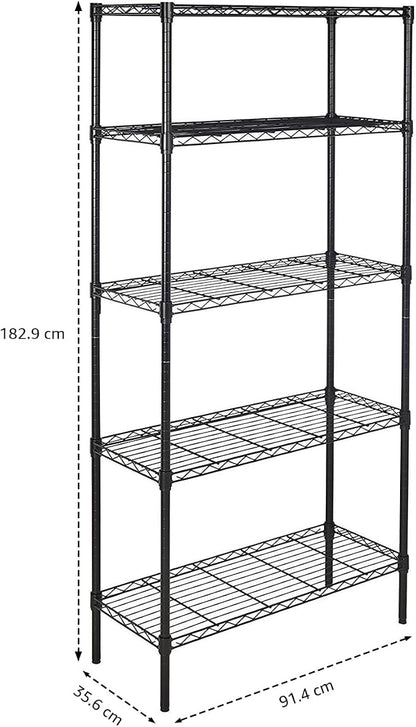Amazon Basics 5-Shelf Adjustable Heavy Duty Steel Wire Rack Storage Shelving - Image 3