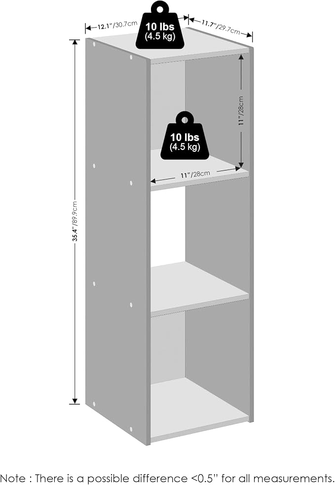 Furinno PELLI Book Shelf, 3-Cube Bookshelf, Cube Storage Organizer Bookcase - Image 2