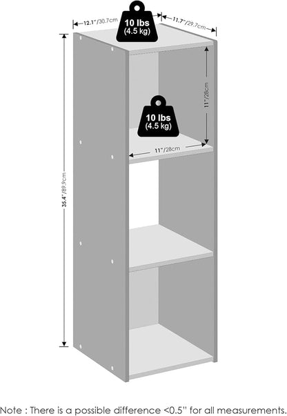 Furinno PELLI Book Shelf, 3-Cube Bookshelf, Cube Storage Organizer Bookcase - Image 2