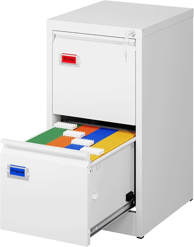 2-Drawer File Cabinet, 16.3" Deep Vertical Filing Cabinet by PEUKC
