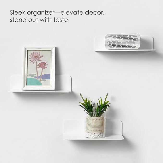 OAPRIRE White Floating Shelves Wall Mounted Set of 2 - Image 9