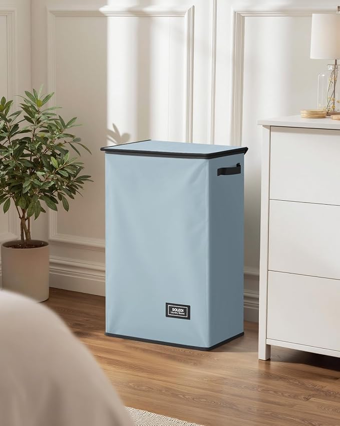 SOLEDI Laundry Hamper with Lid 90L Large & Tall Collapsible Laundry Basket - Image 7