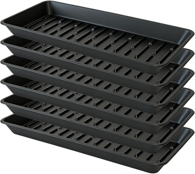 Plant Saucer Tray 6.5 x 13 Inch, Heavy Sturdy Long Narrow Plastic Plant by Afrine