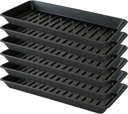 Plant Saucer Tray 6.5 x 13 Inch, Heavy Sturdy Long Narrow Plastic Plant by Afrine