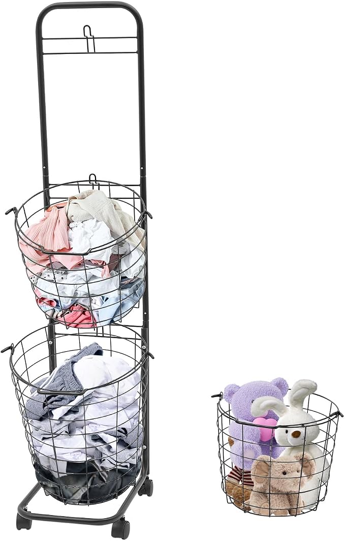 3-Tier Rolling Laundry Hamper by Unknown