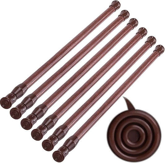SIQUK 6 Pack Cupboard Bars Adjustable Spring Tension Rods Wood Grain by SIQUK
