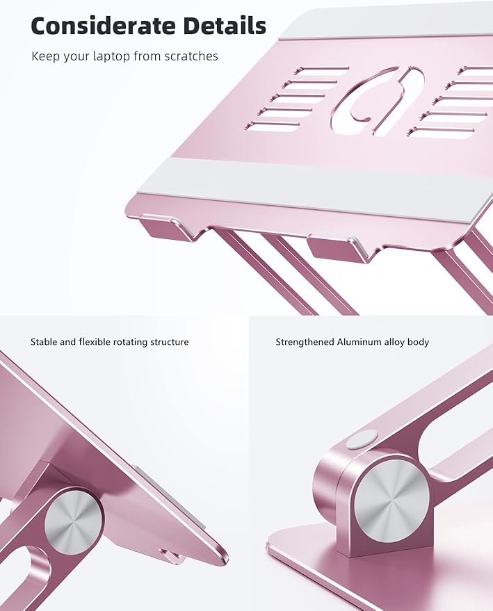 Lamicall Adjustable Laptop Stand, Portable Laptop Riser, Aluminum Laptop Stand - Image 7