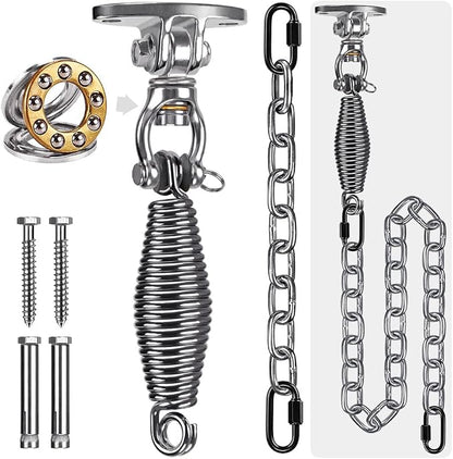 SELEWARE Hammock Chair Hanging Kit, Bearing Swing Hanger w/Spring & Chain | by SELEWARE