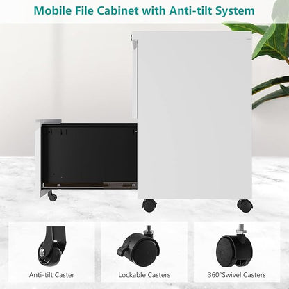 2 Drawer Mobile File Cabinet - Image 8