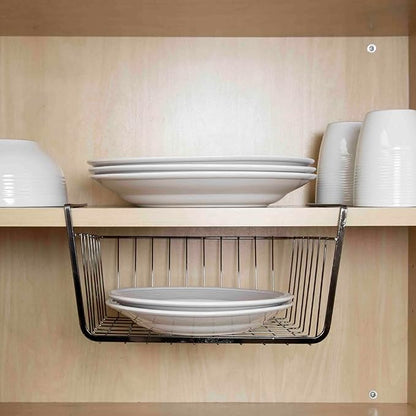 Under Shelf Steel Wire Basket Hanging Storage by Home Basics | Space Saver - Image 6