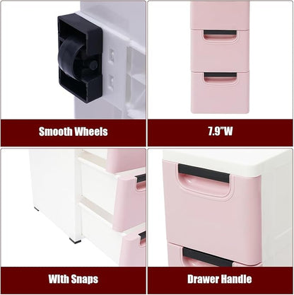 6 Drawers Narrow Slim Plastic Storage Cabinet, Storage Drawer - Image 4