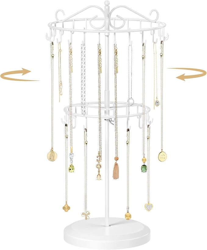 MODOWEY Rotating Necklace Holder Organizer Display Stand by MODOWEY