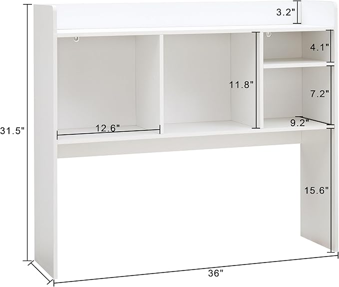 Nromant Desktop Bookshelf, Wooden Desk Storage Hutch - Image 2