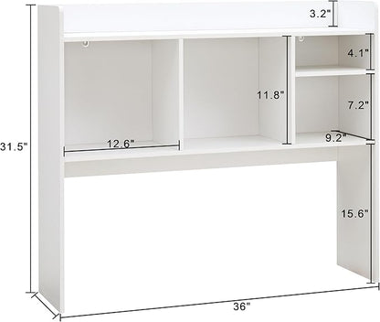 Nromant Desktop Bookshelf, Wooden Desk Storage Hutch - Image 2