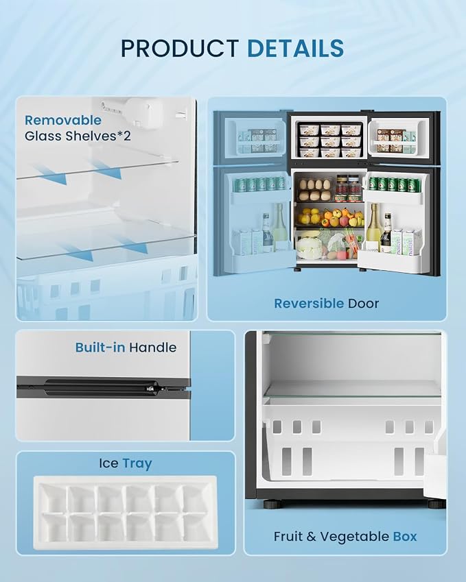3.2 Cu.Ft Mini Fridge with Freezer - Image 6