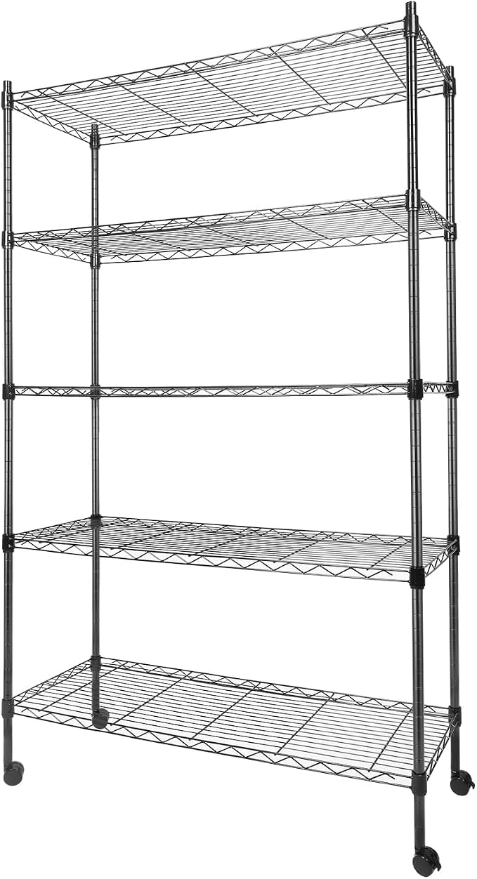 Whitmor 5 Tier Metal Storage Shelves, Heavy Duty by Whitmor