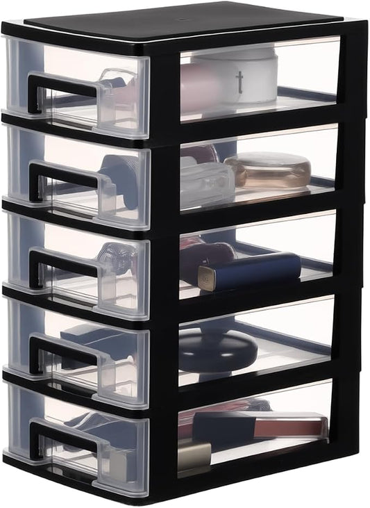 NOLITOY Multifunctional 5-Drawer Plastic Storage Cabinet Organizer Portable by NOLITOY
