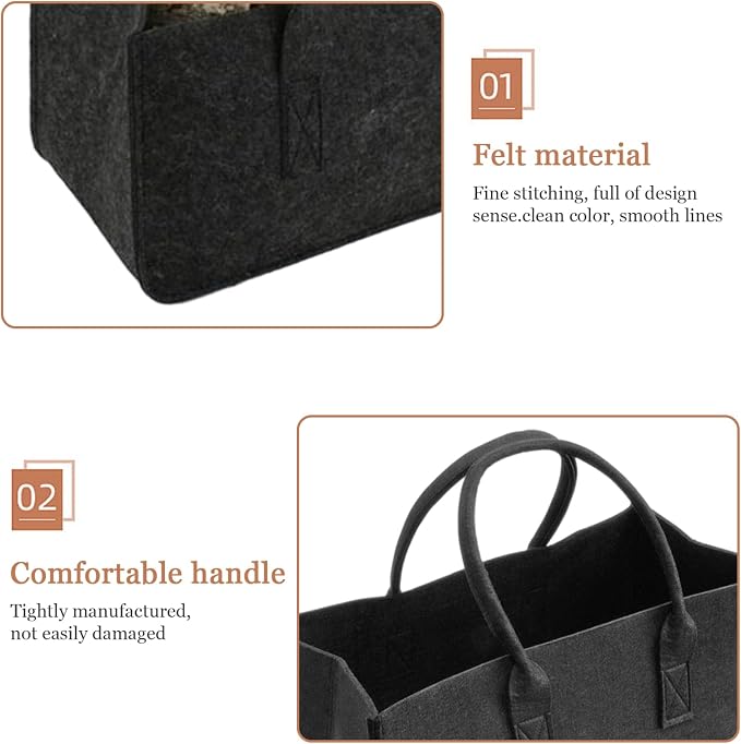 Felt Storage Bins 2Pcs 20x10x10 Inch Large Capacity Felt Basket - Image 3