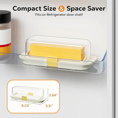 Butter Dish with Lid for Countertop and Refrigerator Door Shelf, Airtight - Image 5