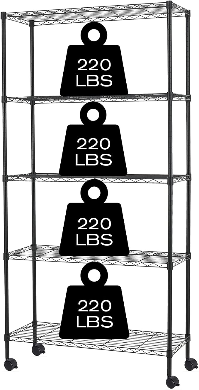NChanmar 5-Tier Wire Shelving Unit Storage Shelves by NChanmar