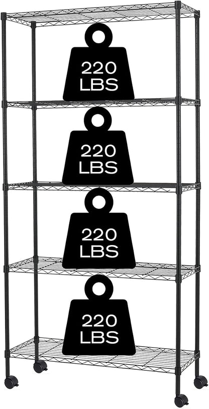 NChanmar 5-Tier Wire Shelving Unit Storage Shelves by NChanmar