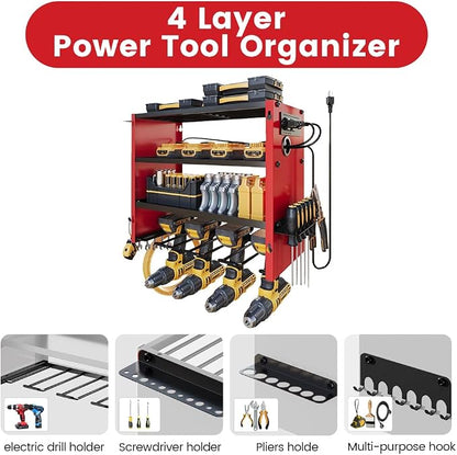 4 Layers Power Tool Organizer Wall Mount - Image 7