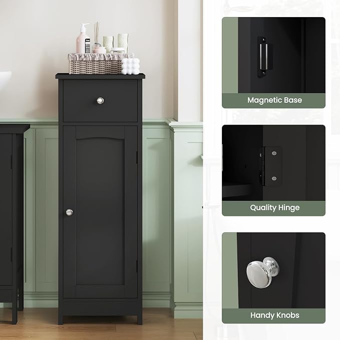 Iwell Bathroom Storage Cabinet, Small Bathroom Floor Cabinet - Image 7