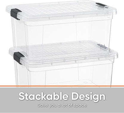 Superio Clear Storage Box with Lid, 1.85 Quart Plastic Container Bins - Image 3