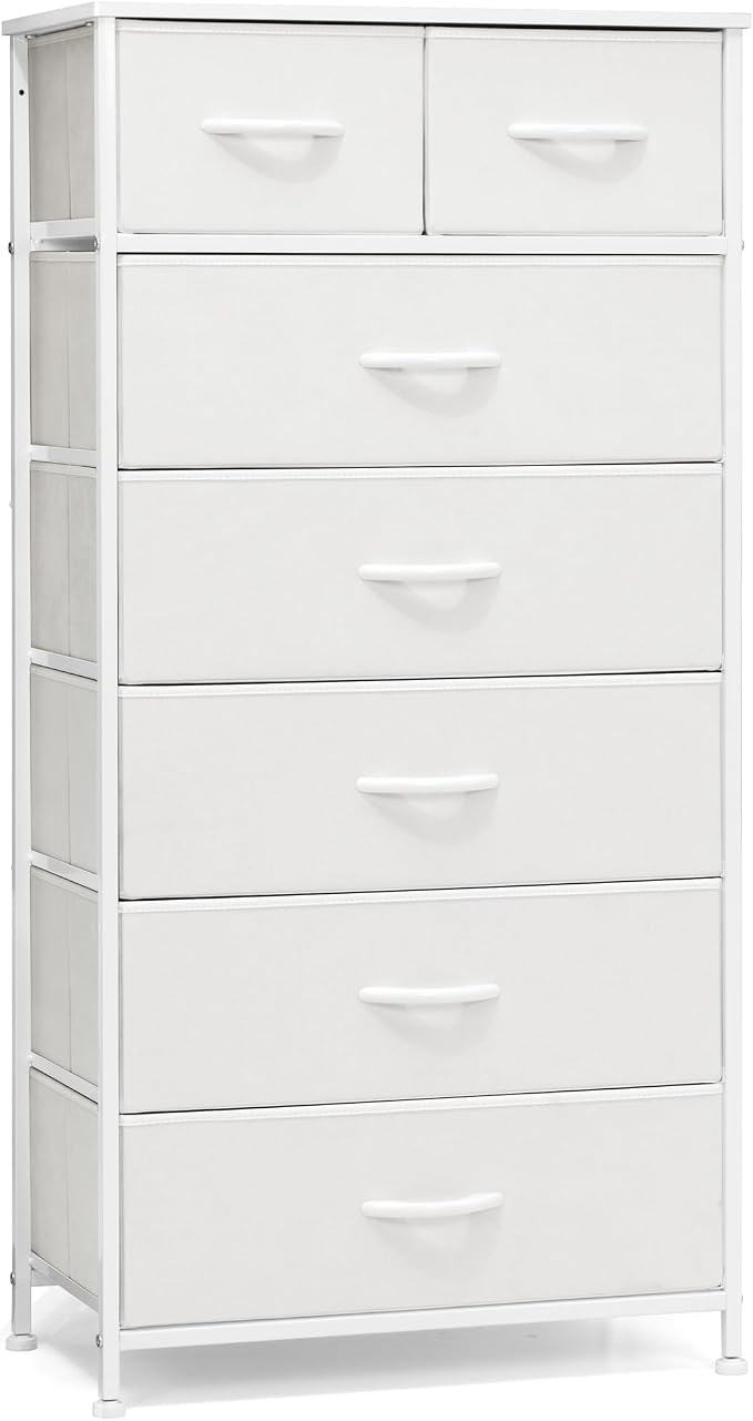 Fabric Dresser with 7 Drawers, Vertical Storage Tower | Sturdy Steel Frame by CrestliveProducts