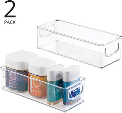 mDesign Plastic Bathroom Storage Container Bins w/ Handles - Image 2
