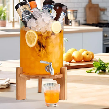 Beverage Dispenser, 2.1 Gallon Glass Drink Dispenser - Image 2