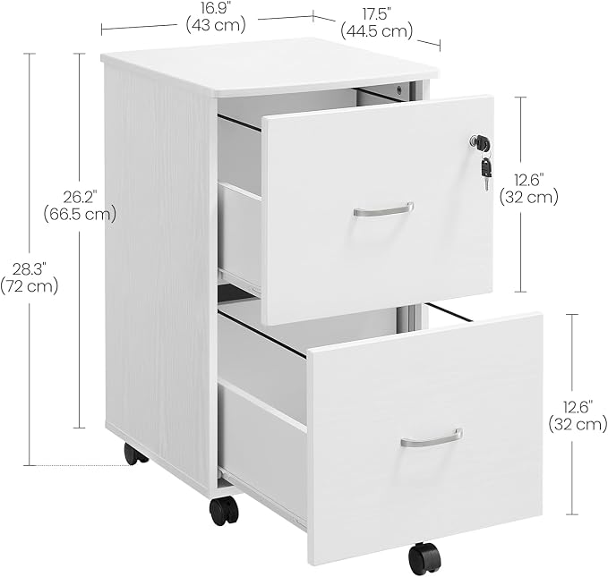 VASAGLE 2-Drawer File Cabinet, Locking Filing Cabinet - Image 3