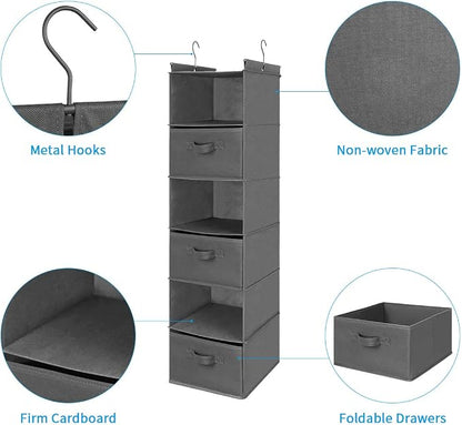 MAX Houser 6 Tier Shelf Hanging Closet Organizer, Closet Hanging Shelf - Image 5