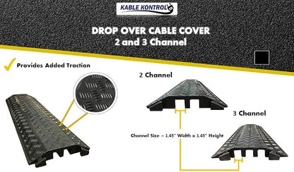 Kable Kontrol Drop Over Floor Cord Cover – 40” Inch Long 3 Channel Cable or - Image 8