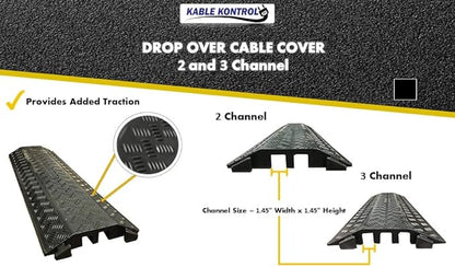 Kable Kontrol Drop Over Floor Cord Cover – 40” Inch Long 2 Channel Cable or - Image 8