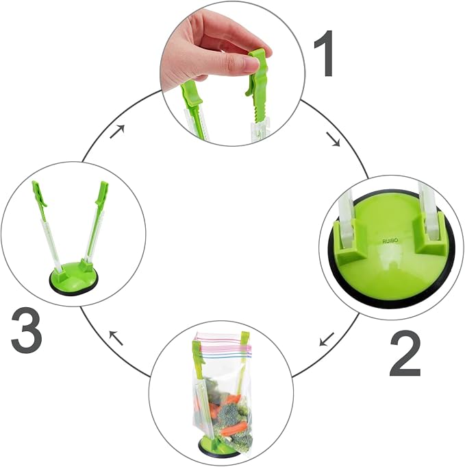 Ruibo Baggy Rack Holder For Food Prep/Ziplock Bag, Meal Planning/Plastic - Image 3