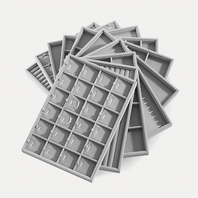 Velvet Stackable Jewelry Display Flat Tray - Image 9