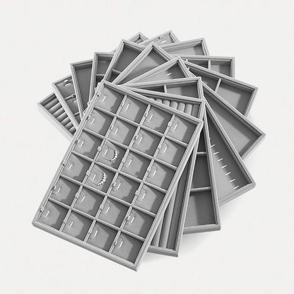 Velvet Stackable Jewelry Display Flat Tray - Image 9