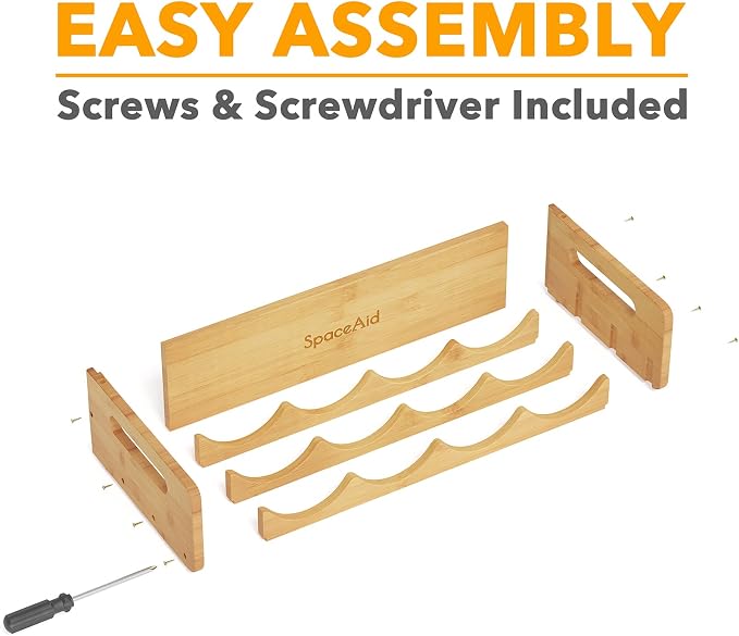 SpaceAid Bamboo Water Bottle Organizer - Image 7