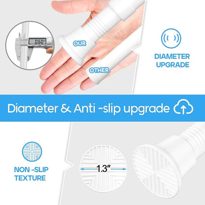 2pack Spring Tension Curtain Rods 18-36 Inch Adjustable White Tension Rod | - Image 5