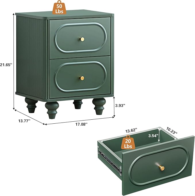 2 Drawer Fluted Mini Small Dresser - Image 3