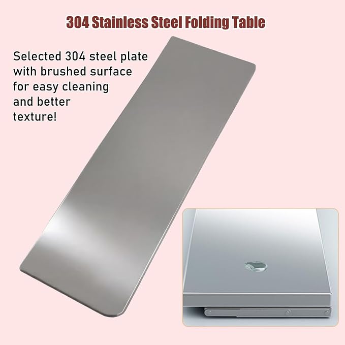 304 Stainless Steel Folding Wall Shelf Wall Mount Kitchen Storage Shelves - Image 3