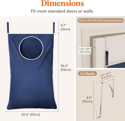 Lifewit 1 Pack Over Door Laundry Hamper, Large Collapsible Hanging Laundry - Image 2