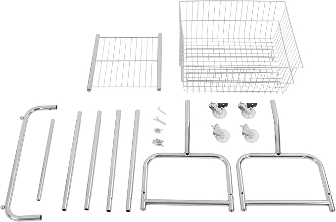 Laundry Cart, Steel Wire Laundry Cart, Laundry Basket - Image 5