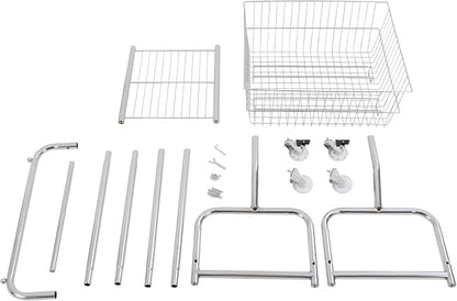 Laundry Cart, Steel Wire Laundry Cart, Laundry Basket - Image 5