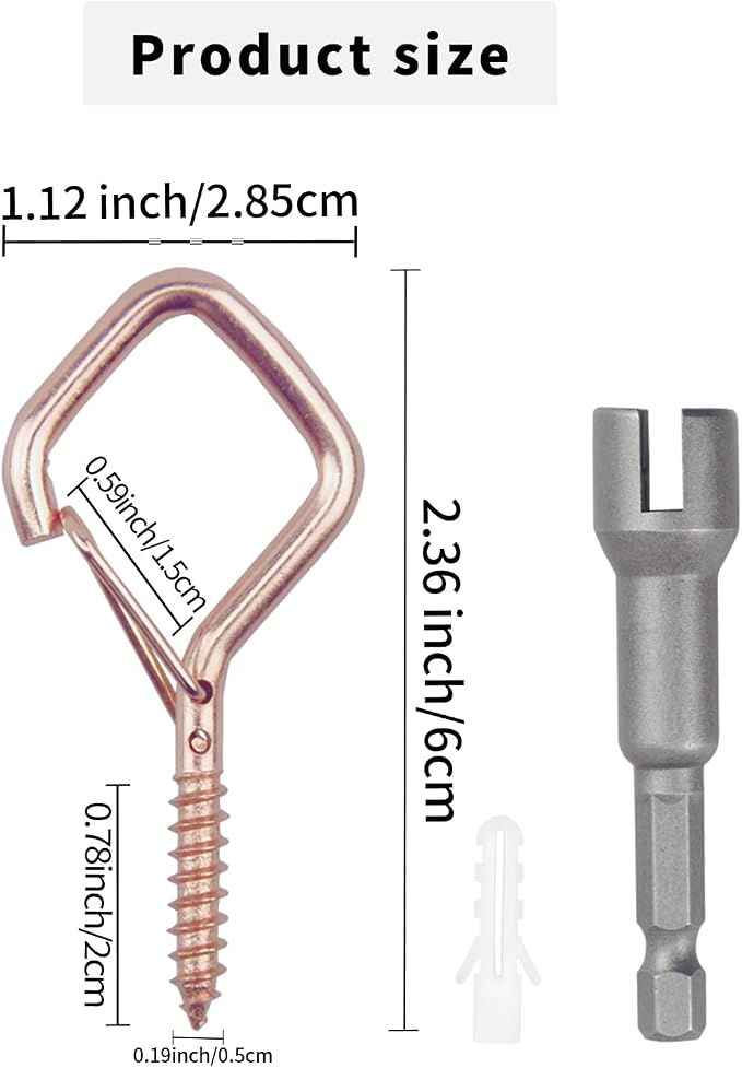 100 PCS Rose Gold Eye Screw Hooks - Image 2