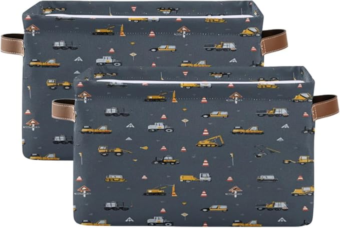 Cute Vehicles Crane Storage Bins Box Foldable Shelf Basket by Unknown