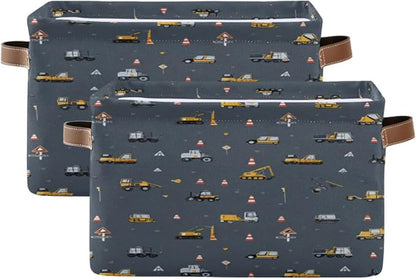 Cute Vehicles Crane Storage Bins Box Foldable Shelf Basket by Unknown